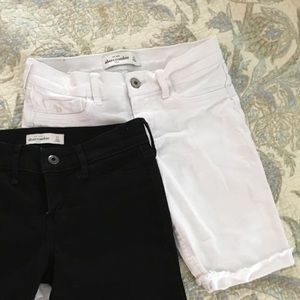 White Abercrombie skinny shorts size 14